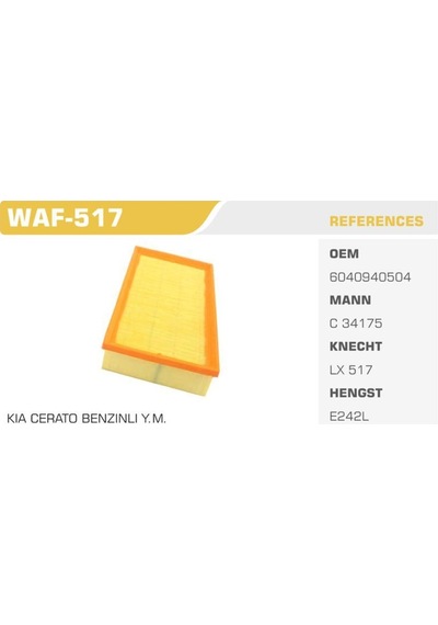 Wınkel Waf-517 Hava Filtresi Mercedes W210 95-