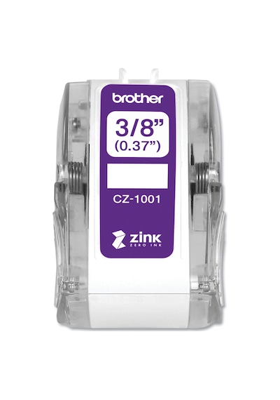Brother  Cz-1001 3/8" 0,9 Cm 9 Mm Genişlik X 13 Ft 5 M Uzun Etiket Rulosu Çinko  Mürekkep Teknolojisine Sahip