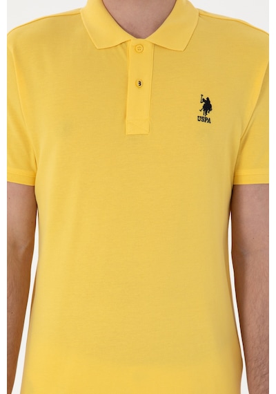 U.S. Polo Assn. Erkek Slim Fit Polo Yaka Sarı Basic Tişört 50298041-VR044
