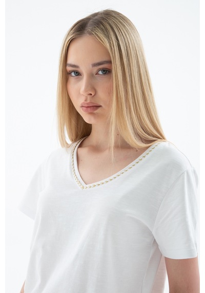 Fashion Friends Bayan T Shirt 26y0478k1 Beyaz