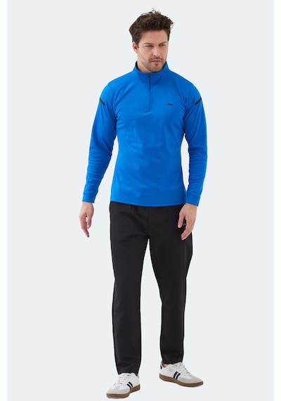 Slazenger Intımate I Erkek Dik Yaka Fermuarlı Saks Mavi Sweatshırt Saks Mavi