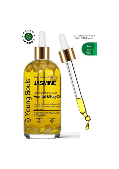 Aromatherapy Jasmine Multi Use Oil Yasemin Yüz Saç Tırnak & Vücut Bakım Kuru Yağ 100 Ml 0.3 ML