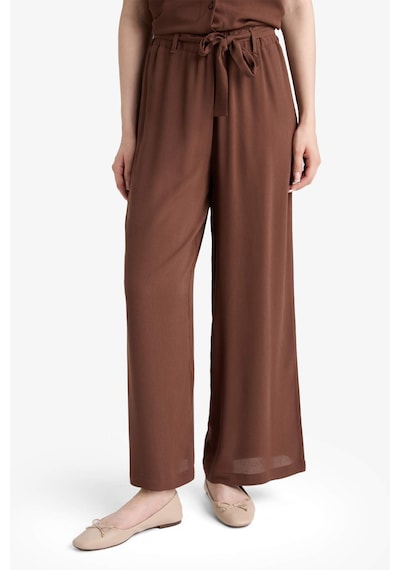 Defacto Culotte Geniş Paça Krinkıl Viskon Kapri C9565ax25aubn333 Kahve