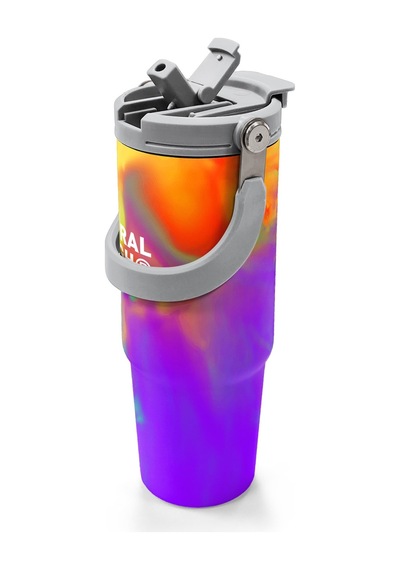 Coral High Renkli Desenli Pipetli Ve Direkt İçim Çelik Termos 900 Ml 38738 Mor