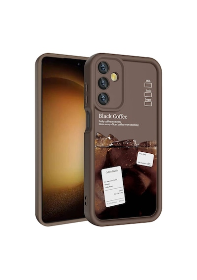 Galaxy Uyumlu A05s Kılıf Kamera Korumalı Baskılı Arka Yüzey Klas Kapak - Koyu Kahve Koyu Kahve Koyu Kahve
