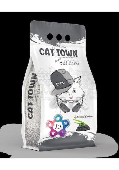 Cat Town Activated Carbonlu Bentonit İnce Taneli Kedi Kumu 10 Lt
