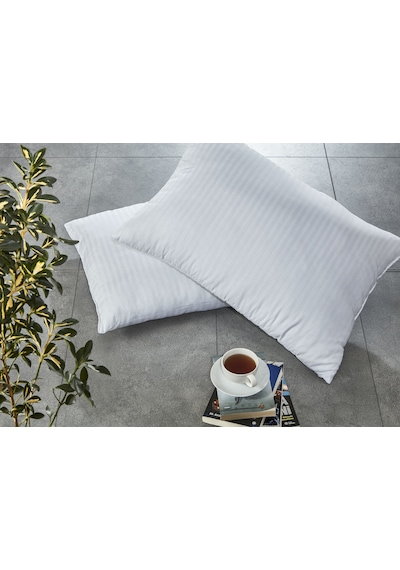 Komfort Home Çizgili Pamuk Saten Yastık 800Gr (2 Adet)