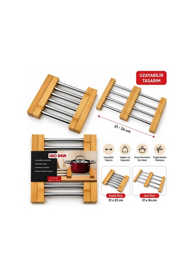 Ayarlanabilir Metal Nihale Bambu Ayaklı 21-34 Cm Çok Renkli