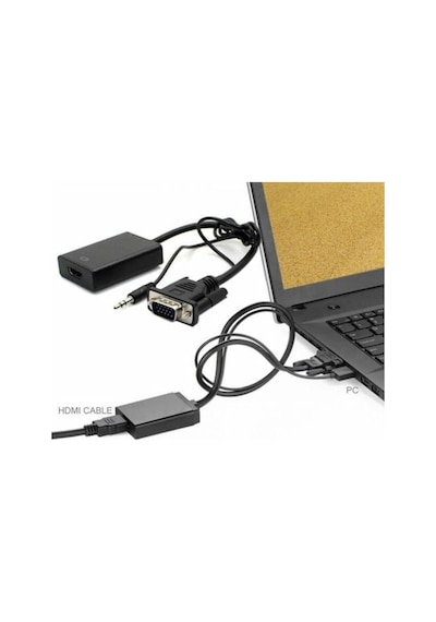 Vga To Hdmi Kablo Dönüştürücü Görüntü Ve Ses Çevirici 4310P Adapt