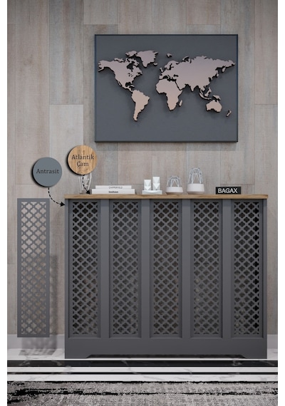Dekoratif Petek Dolabı Kalorifer Peteği Kapatma Ünitesi Modern Tasarım İç Ölçü 96 Cm Dış Ölçü 100 Cm Petek 96 Antrasit Üstü Çam D3 Dekoratif Petek Dolabı Kalorifer Peteği Kapatma Ünitesi Modern Tasarım İç Ölçü 96 Cm Dış Ölçü 100 Cm Petek 96 Antrasit Üstü Çam D3