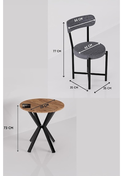 Mutfak Masası 70 Çap Yuvarlak 2 Sandalyeli Masa Takımı Modern Set Bahçe Balkon Cafe Teddy 9840 Gri Diğer Mutfak Masası 70 Çap Yuvarlak 2 Sandalyeli Masa Takımı Modern Set Bahçe Balkon Cafe Teddy 9840 Gri Diğer