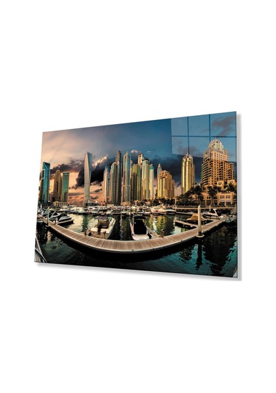 Şehir Manzara Cam Tablo 4mm Dayanıklı Temperli Cam City Landscape Glass Table 4mm Durable Tempered