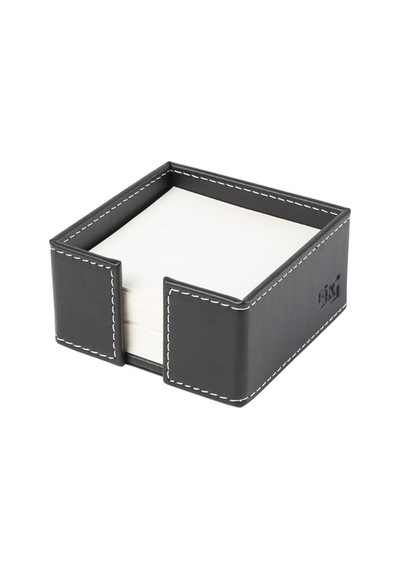 Küp Bloknotluk Suni Deri Masaüstü 10x10x5 Cm - Siyah