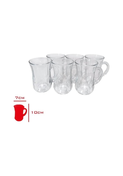 Bardak Kulplu 6 Li Istikane Mug Royaleks-81674 124-Pembe