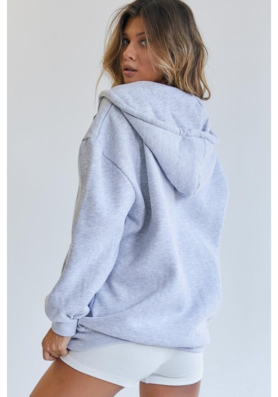 Madmext Mad Girls Karmelanj Kapüşonlu Şardonlu Sweatshirt Mg1223 Kar Melanj