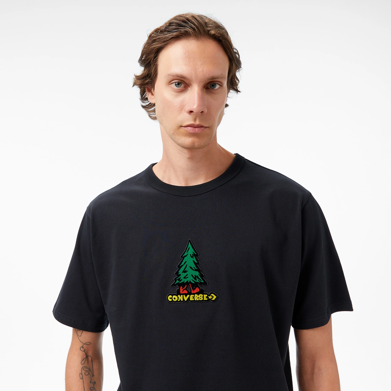 Converse Baskılı Erkek Siyah T-shirt Cvm5t201 Siyah