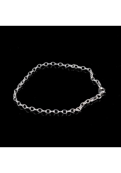 İpek Silver925 Ayar Gümüş Halka Zincirli Erkek Bileklik Çok Renkli
