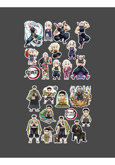 Demon Slayer Gyomei Himejima - Tengen Uzui 2 Li Set Anime Sticker Çıkartma Minithingsart