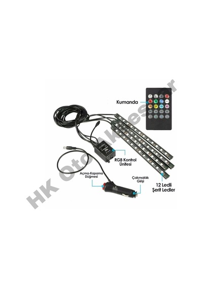 Araç İçi 4 Ayakaltı Led Aydınlatma Tak Çalıştır