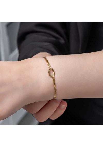 Stillove Gümüş Gold Aşk Düğüm Kadın Bileklik