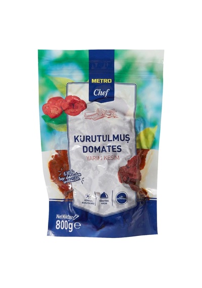 Metro Chef Kurutulmuş Domates Yarım Kesim 800 G - Güneşte Kurutulmuş, Çok Amaçlı 3'li Ekonomik Tarı