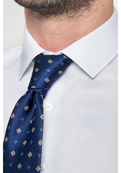 Tudors Slim Fit Dar Kesim Düz Erkek Gömlek-19029 Beyaz