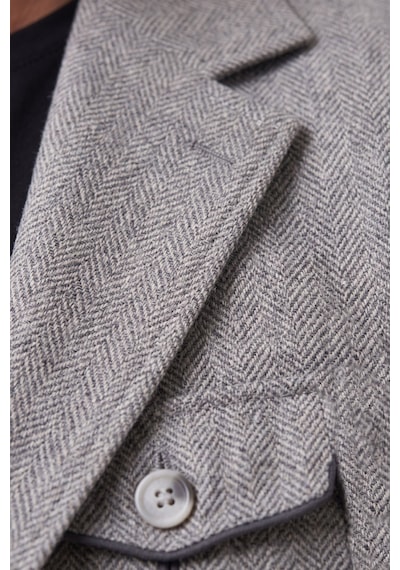 Rizzup Erkek Gri Safari Ceketli Slim Fit 2'li Takım Elbise Pileli Duble Paça Pantolon 2600723 Rizzup Erkek Gri Safari Ceketli Slim Fit 2'li Takım Elbise Pileli Duble Paça Pantolon 2600723