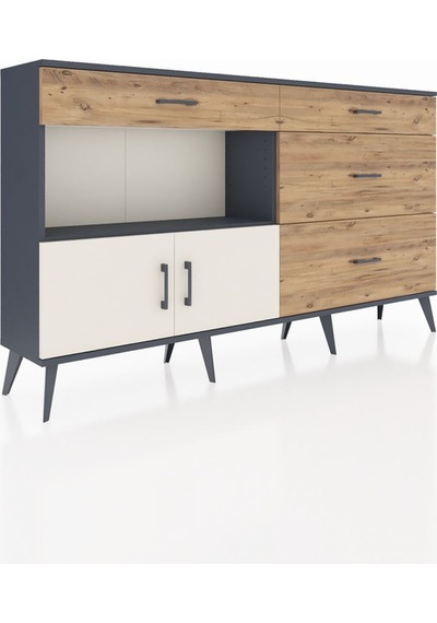 Arges Konsol Tek Raflı 4 Çekmeceli 2 Kapaklı 176x30x99 Antrasit-a Antrasit-aytaşı/çam Arges Konsol Tek Raflı 4 Çekmeceli 2 Kapaklı 176x30x99 Antrasit-a Antrasit-aytaşı/çam