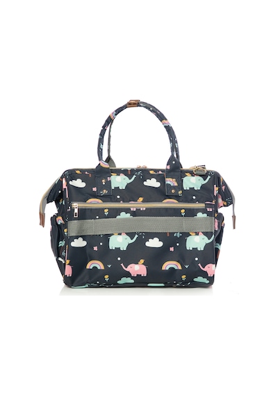Lal Baby Baggage Bag Fil Desenli Omuz Askılı Anne Bebek Çantası Lacivert