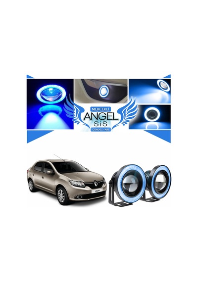Dacia Logan Uyumlu, Universal Mercekli Led Sis Farı, 76mm Buz Mavi Renk