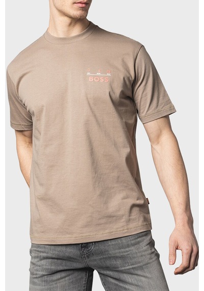 Boss Erkek T Shirt 50515553 246 Sütlü Kahve Sütlü Kahve Sütlü Kahverengi