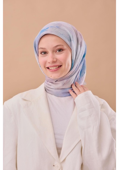 Silk Home Olinda İpek Eşarp 47004-11 Gri, Mavi, Pembe, Siyah, Pudra