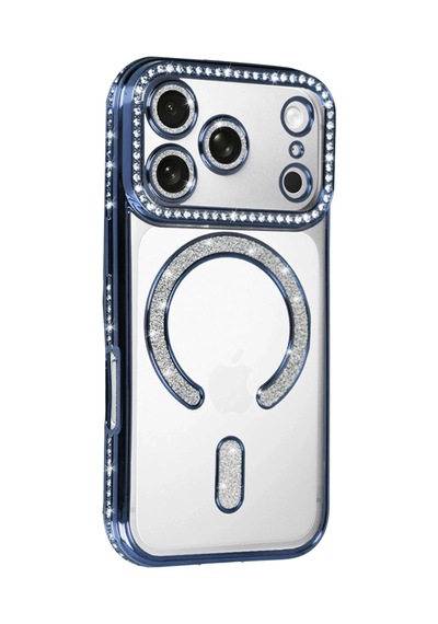 Newface - 983 - Apple Apple iPhone Uyumlu 17 Pro Max Joke Simli Magneticsafe Kılıf - Glblseme - - Mavi
