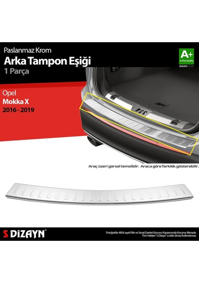 S-dizayn Opel Mokka X Krom Arka Tampon Eşiği 2016-2019