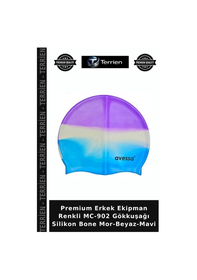 Premium Erkek Ekipman Renkli Mc-902 Gökkuşağı Silikon Bone Mor-beyaz-mavi Çok Renkli