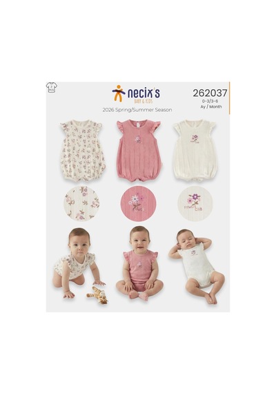 Necix's Kız Bebek Yazlık Tulum 0- 6 Ay Coton Penye Kumaş 5470 5457 5491 Ekru Lilu Ekru Lilu Necix's Kız Bebek Yazlık Tulum 0- 6 Ay Coton Penye Kumaş 5470 5457 5491 Ekru Lilu Ekru Lilu