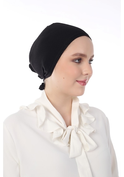 Dilnuvar Dikişli Penye Bone Siyah