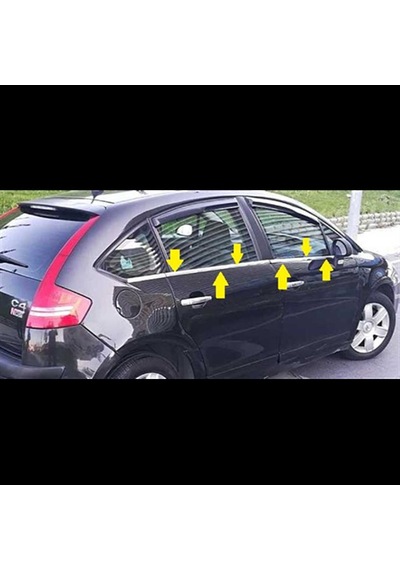 Db Chrome Citroen C4 Hb Cam Çıtası Nikelajı 2004-2010 8 Parça  P.Ç