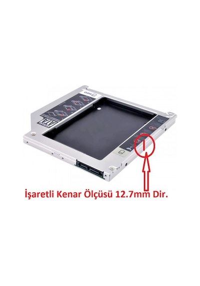 DVD Yuvasına Takılan SSD HDD Kutusu 12.7 MM Caddy Kızak