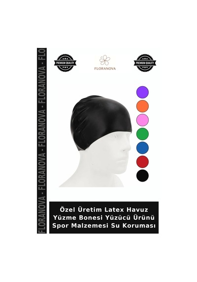 Özel Üretim Latex Havuz Yüzme Bonesi Yüzücü Ürünü Spor Malzemesi Su Koruması Çok Renkli