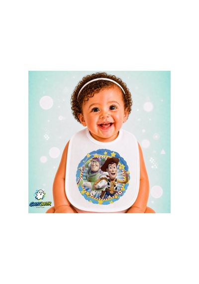 Toy Story Keten Bebek Mama Önlüğü Yumuşak - Emici - Yıkanabilir - Özel Tasarım P200 Çok Renkli