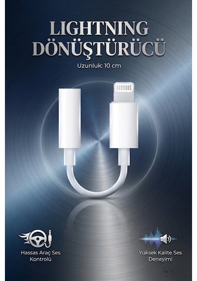 Ouptec Lightning To 3.5mm Aux Dönüştürücü Apple iPhone Uyumlu Kulaklık Jack Çevirici Araç Ses Adaptörü