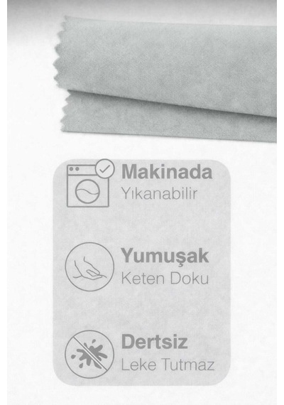 Perdeyap1980 Kadife Dokulu Açık Gri Renk Ada Serisi Runner 40 X 140 Cm Açık Gri