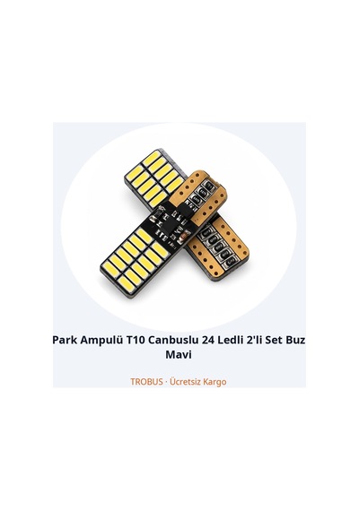 Trobus Park Ampulü T10 Canbuslu 24 Ledli 2'li Set Buz Mavi