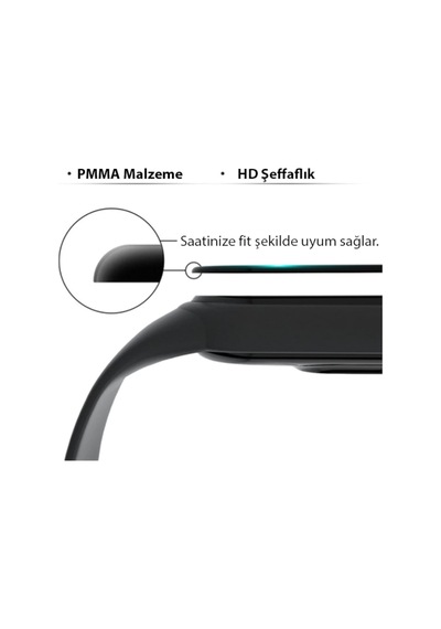 Sm Galaxy Watch 4 40Mm 3D Full Kaplama Ekran Koruyucu Pet+Pmma (523356784)-Siyah
