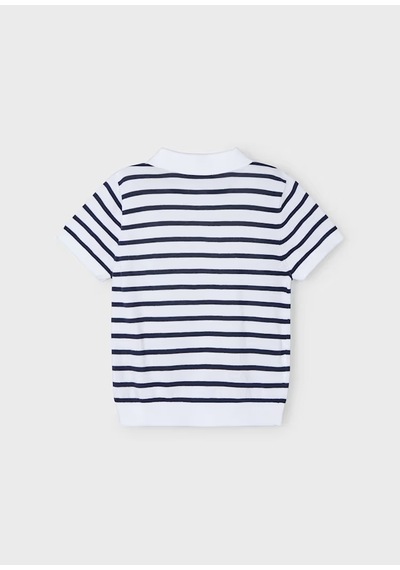 Mayoral Erkek Çocuk Çizgili Polo T-shirt 3104 Beyaz