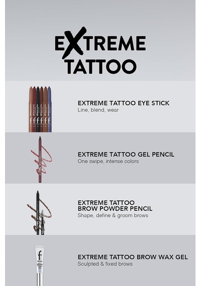 Extreme Tattoo Mat & Işıltılı Asansörlü Kalemtıraşlı Jel Göz Kalemi & Far Stick Diğer