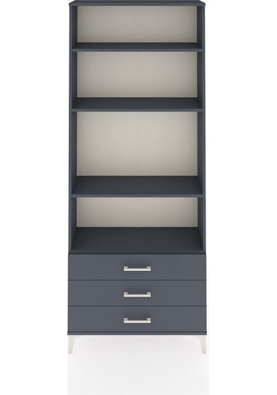 Arges Dolap 4 Raflı 3 Çekmeceli 88x30x221 Antrasit-antrasit Antrasit