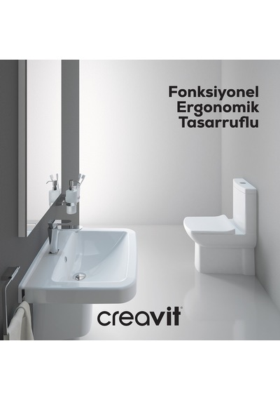 Creavit Lara Thermoplast Yavaş Kapanan Klozet Kapaklı Beyaz Set