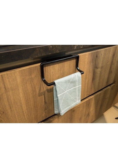 Towel Hanger Dolap Kapağına Asılabilen Havluluk, Havlu Askısı Siyah Siyah